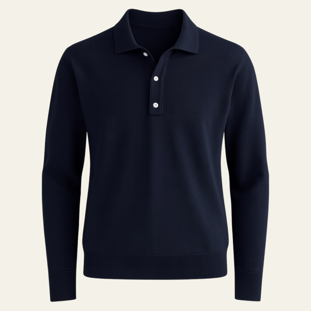 Men’s Long-Sleeve Half-Button Polo