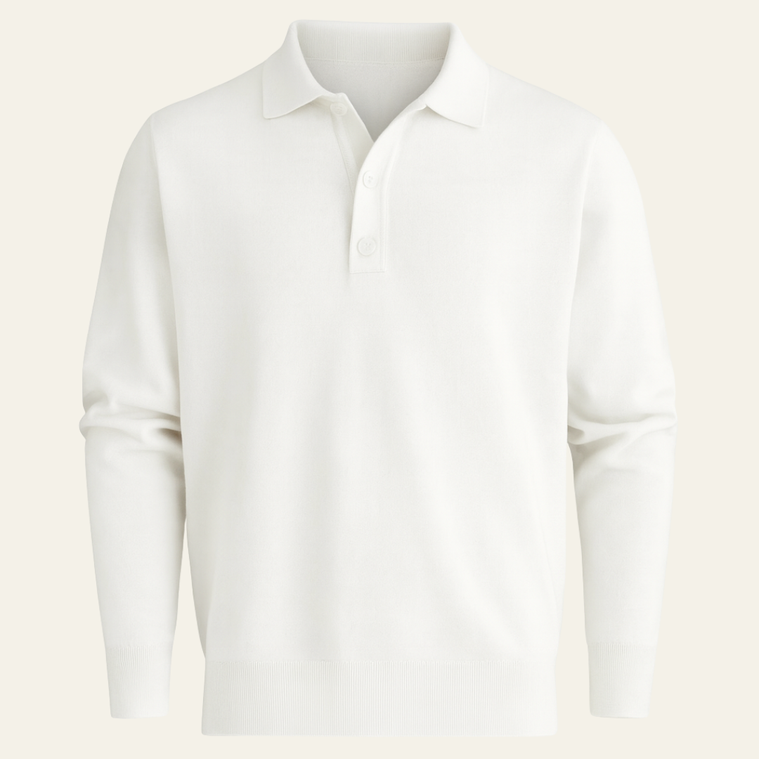 Men’s Long-Sleeve Half-Button Polo