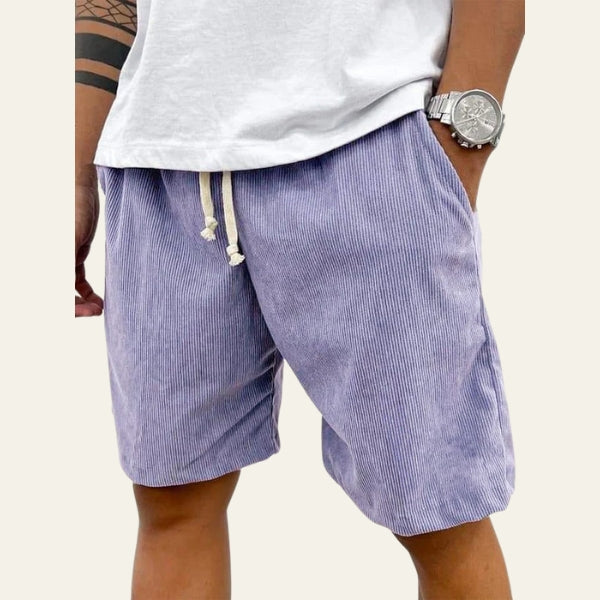 Men’s Ribbed Drawstring Shorts – Relaxed Fit