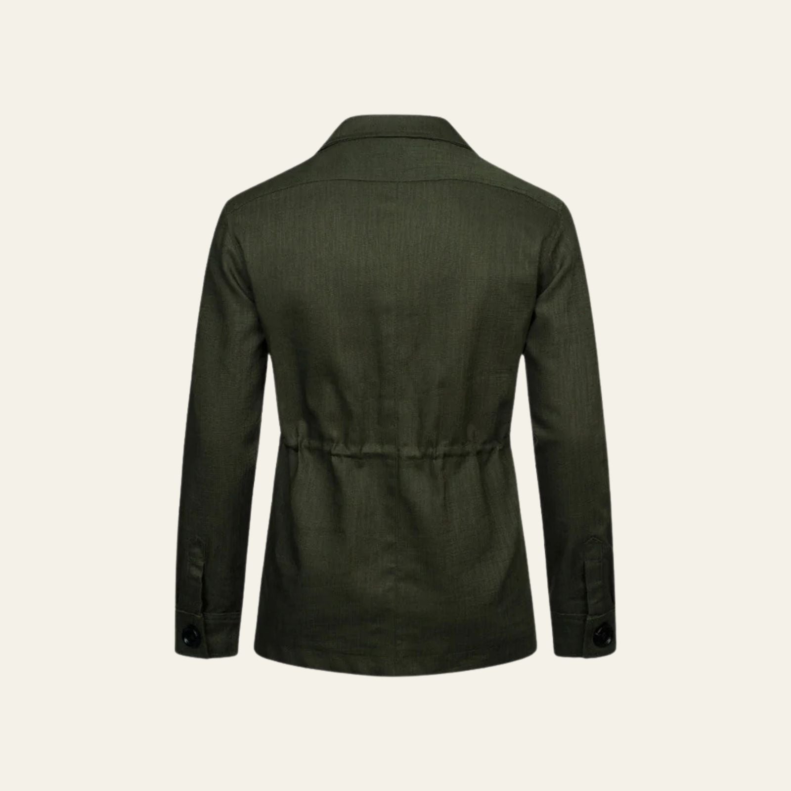 Men’s Polyester Linen Field Coat – Structured Fit