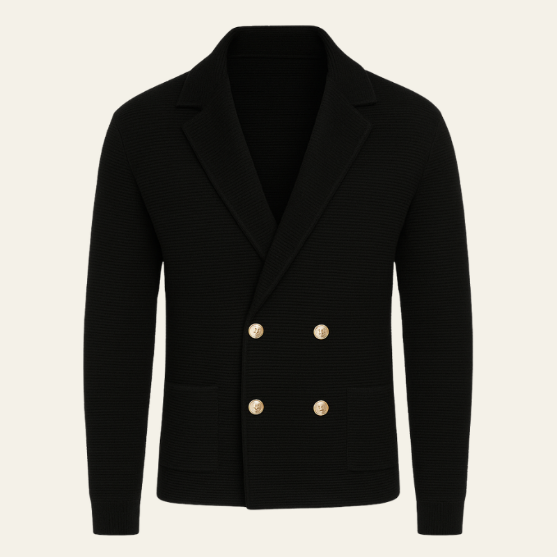 Men’s Double-Breasted Cotton Knit Cardigan | Tailored Button Front Sweater