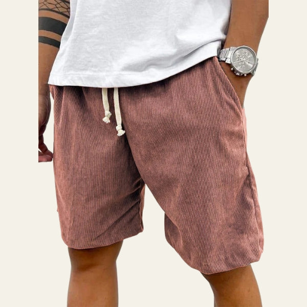Men’s Ribbed Drawstring Shorts – Relaxed Fit