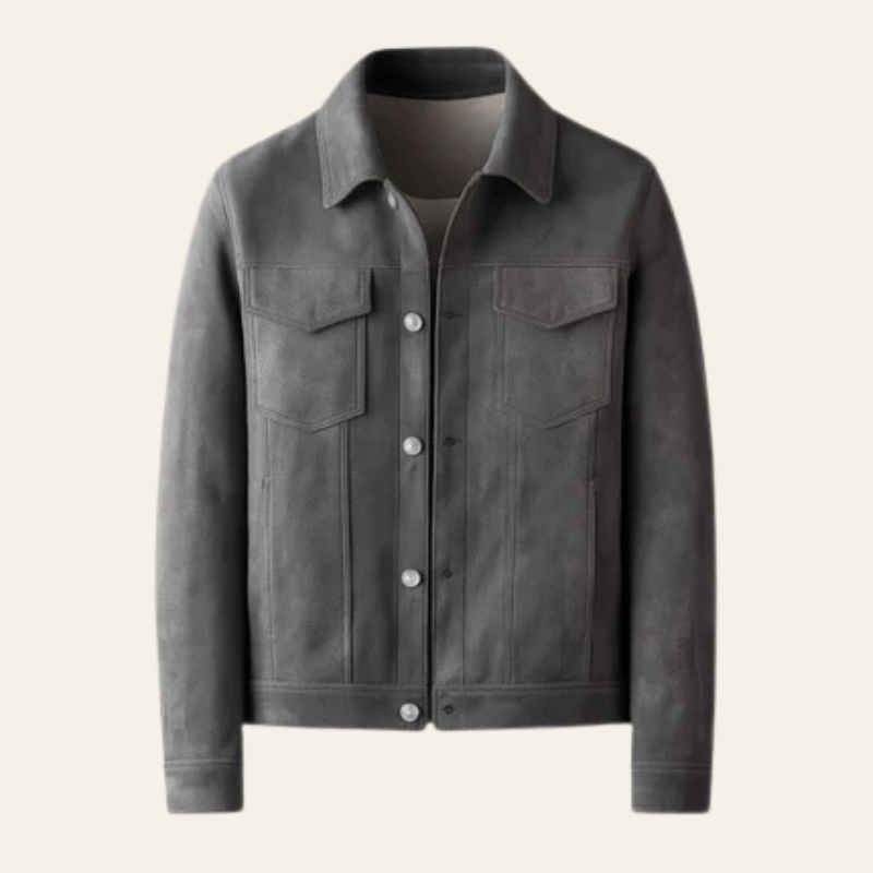 Men’s Stretch Suede Lapel Jacket | Slim Fit